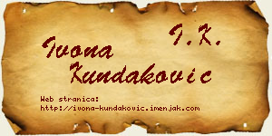 Ivona Kundaković vizit kartica